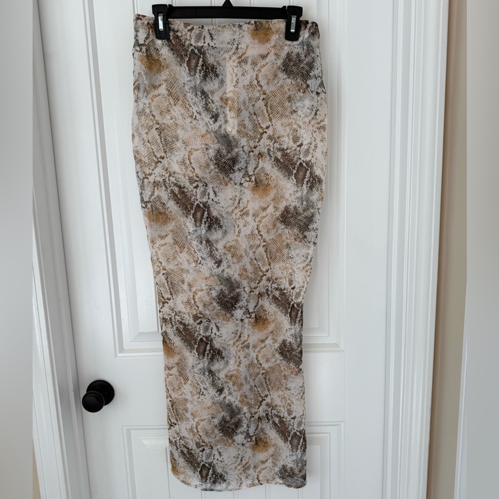 Miscreants Snake Print Midi Skirt